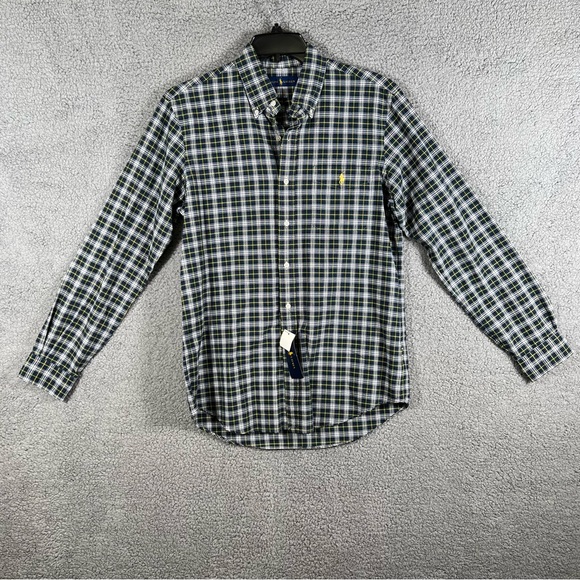 Polo Ralph Lauren Classic Fit Plaid Button Down Shirt Men’s M Green Long Sleeve - Picture 1 of 12